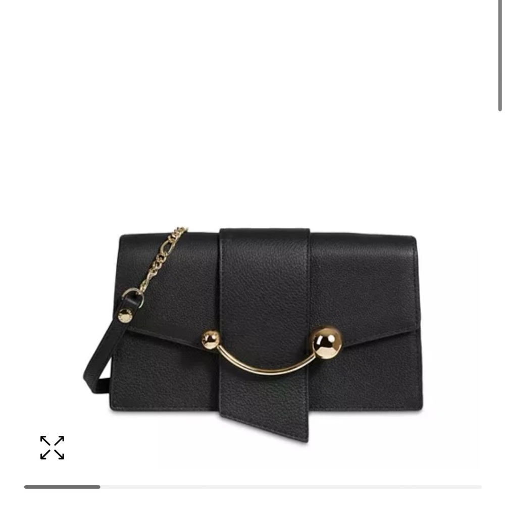 Mz Wallace textured black handbag w/ gold buckle